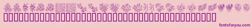 Czcionka KrFloralColorMe – fioletowe czcionki na różowym tle