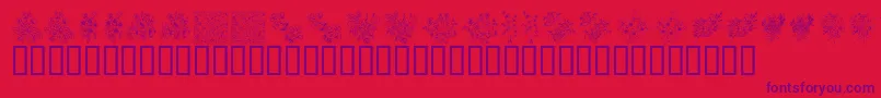 KrFloralColorMe Font – Purple Fonts on Red Background