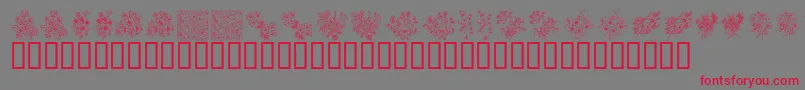 フォントKrFloralColorMe – 赤い文字の灰色の背景