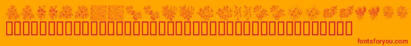 KrFloralColorMe-Schriftart – Rote Schriften auf orangefarbenem Hintergrund