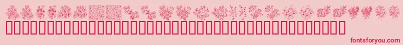 KrFloralColorMe Font – Red Fonts on Pink Background
