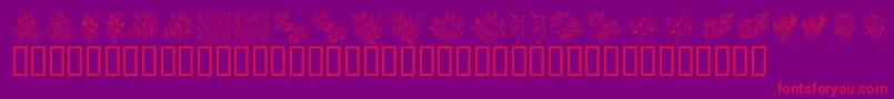 KrFloralColorMe-Schriftart – Rote Schriften auf violettem Hintergrund