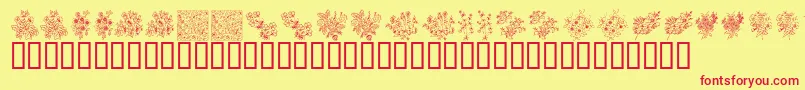 フォントKrFloralColorMe – 赤い文字の黄色い背景