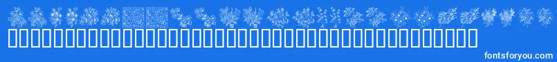 フォントKrFloralColorMe – 青い背景に白い文字