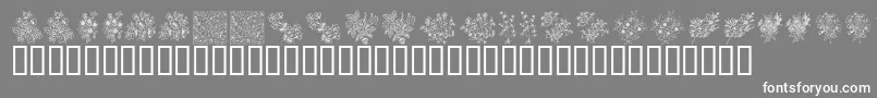 Шрифт KrFloralColorMe – белые шрифты на сером фоне
