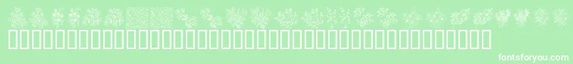 KrFloralColorMe Font – White Fonts on Green Background