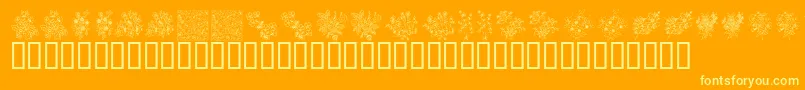 fuente KrFloralColorMe – Fuentes Amarillas Sobre Fondo Naranja