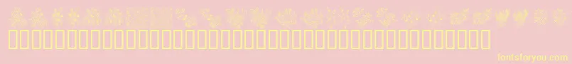 フォントKrFloralColorMe – 黄色のフォント、ピンクの背景