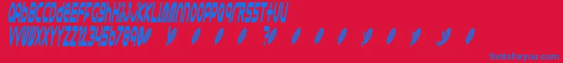 Astro 868 Font – Blue Fonts on Red Background