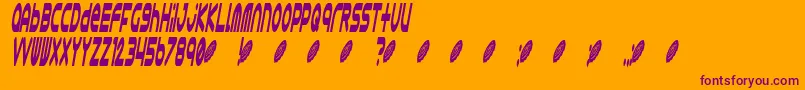 Astro 868-Schriftart – Violette Schriften auf orangefarbenem Hintergrund