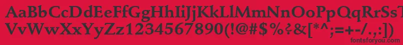 Czcionka StempelSchneidlerLtBold – czarne czcionki na czerwonym tle