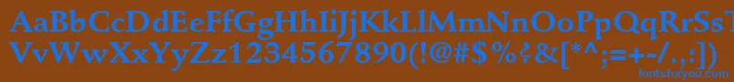 Шрифт StempelSchneidlerLtBold – синие шрифты на коричневом фоне