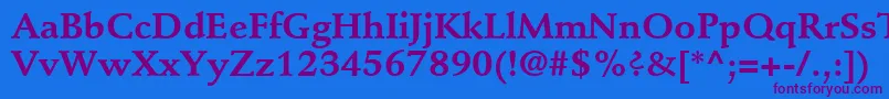 StempelSchneidlerLtBold Font – Purple Fonts on Blue Background