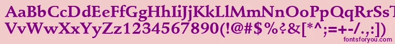 StempelSchneidlerLtBold-Schriftart – Violette Schriften auf rosa Hintergrund