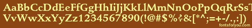 StempelSchneidlerLtBold Font – Yellow Fonts on Brown Background