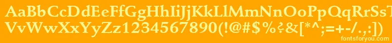Шрифт StempelSchneidlerLtBold – жёлтые шрифты на оранжевом фоне