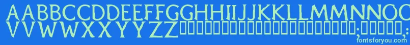 Blaircaps Font – Green Fonts on Blue Background