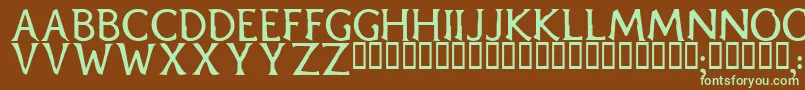 Blaircaps-fontti – vihreät fontit ruskealla taustalla