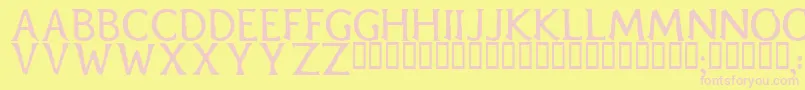 Blaircaps-fontti – vaaleanpunaiset fontit keltaisella taustalla