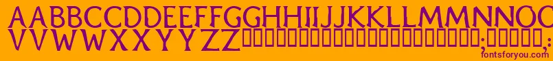 Blaircaps Font – Purple Fonts on Orange Background
