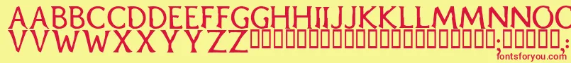 Blaircaps Font – Red Fonts on Yellow Background