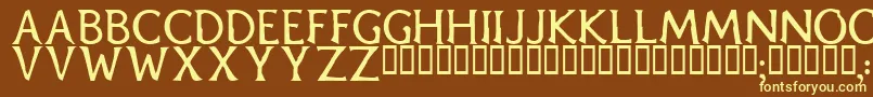 Blaircaps-fontti – keltaiset fontit ruskealla taustalla