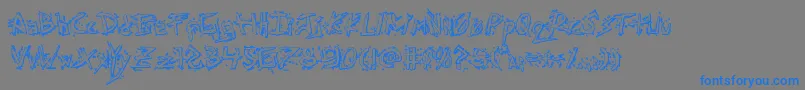 Assassinnation3D-Schriftart – Blaue Schriften auf grauem Hintergrund