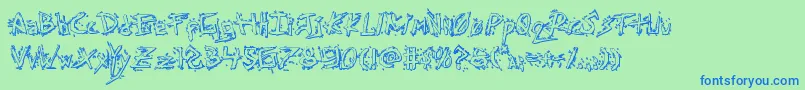 Assassinnation3D Font – Blue Fonts on Green Background
