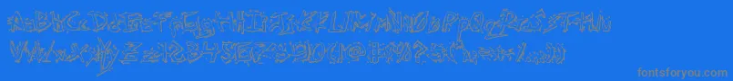 Assassinnation3D-Schriftart – Graue Schriften auf blauem Hintergrund