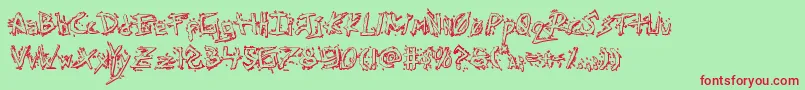Assassinnation3D Font – Red Fonts on Green Background