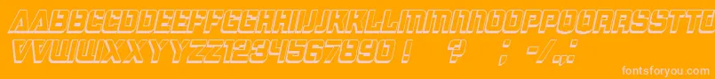 Weitere Informationen zur Bombardment3DItalic-Schriftart Bombardment3DItalic-Schriftart – Rosa Schriften auf orangefarbenem Hintergrund