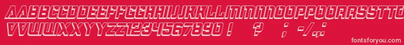Bombardment3DItalic Font – Pink Fonts on Red Background