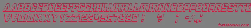 Bombardment3DItalic Font – Red Fonts on Gray Background