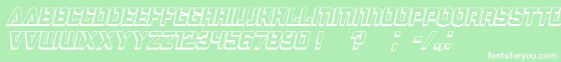 Bombardment3DItalic Font – White Fonts on Green Background