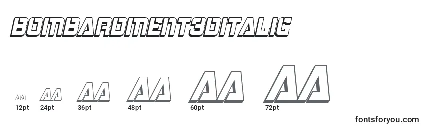 Bombardment3DItalic Font Sizes