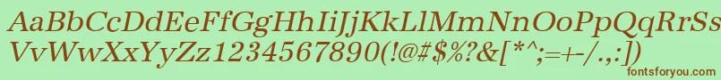 AntiquastdItalic Font – Brown Fonts on Green Background