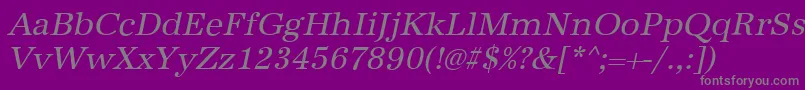 AntiquastdItalic-Schriftart – Graue Schriften auf violettem Hintergrund