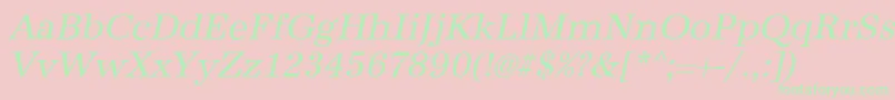 AntiquastdItalic Font – Green Fonts on Pink Background