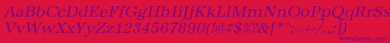Подробнее о шрифте AntiquastdItalic Шрифт AntiquastdItalic – фиолетовые шрифты на красном фоне