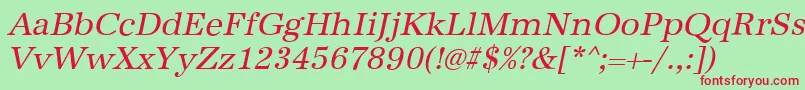 AntiquastdItalic Font – Red Fonts on Green Background