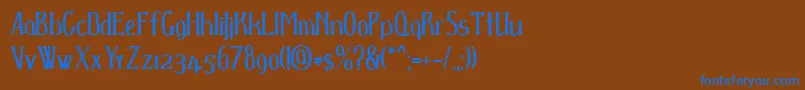 フォントDspenser – 茶色の背景に青い文字