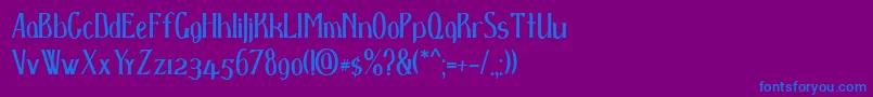 フォントDspenser – 紫色の背景に青い文字