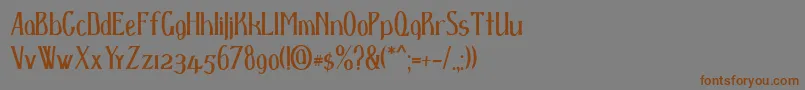 Dspenser-Schriftart – Braune Schriften auf grauem Hintergrund