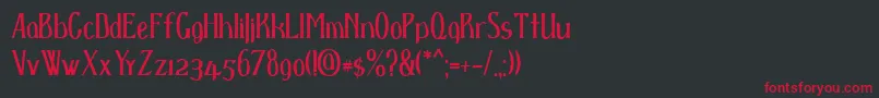 Dspenser Font – Red Fonts on Black Background
