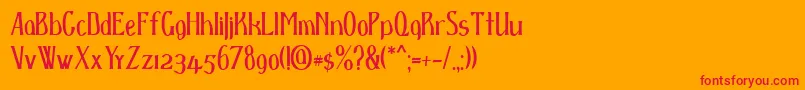 Dspenser Font – Red Fonts on Orange Background