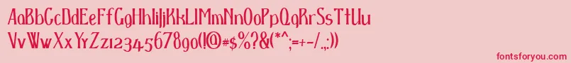 Dspenser-Schriftart – Rote Schriften auf rosa Hintergrund