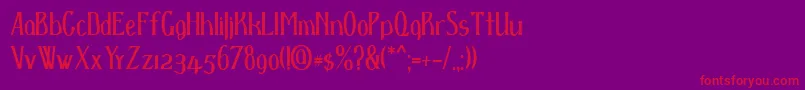 Dspenser Font – Red Fonts on Purple Background
