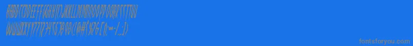 Inhumanitycondital-Schriftart – Graue Schriften auf blauem Hintergrund