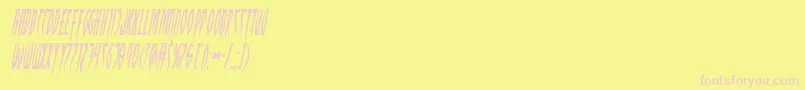 フォントInhumanitycondital – ピンクのフォント、黄色の背景
