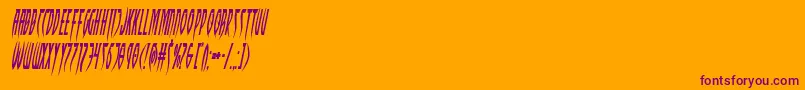 Inhumanitycondital-Schriftart – Violette Schriften auf orangefarbenem Hintergrund